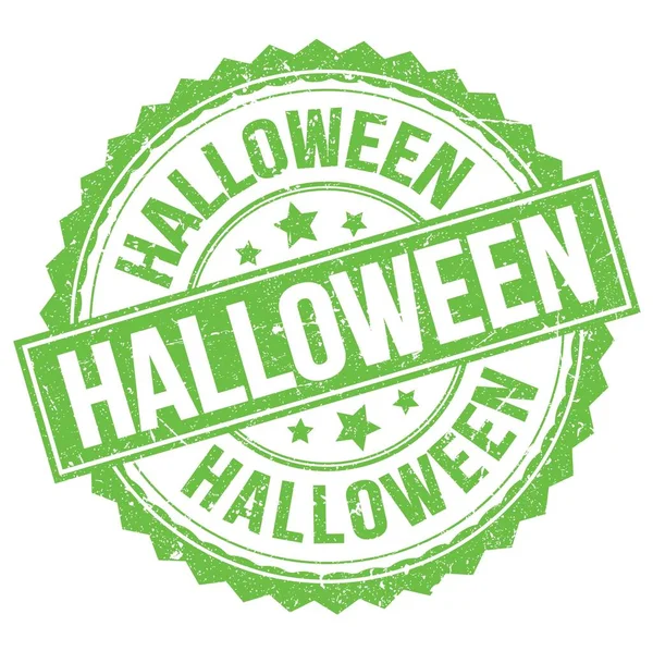 Halloween Texto Escrito Verde Signo Sello Redondo — Foto de Stock
