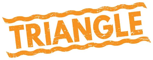 Driehoek Tekst Geschreven Oranje Lijnen Stempel Teken — Stockfoto