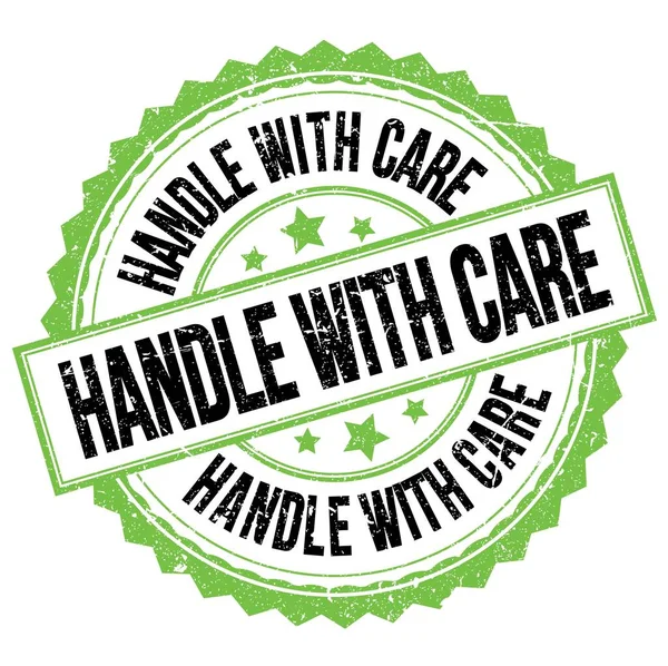 Handle Care Text Written Green Black Stamp Sign - Stock-foto