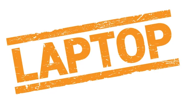 Laptop Text Written Orange Rectangle Stamp Sign — Stock Photo, Image
