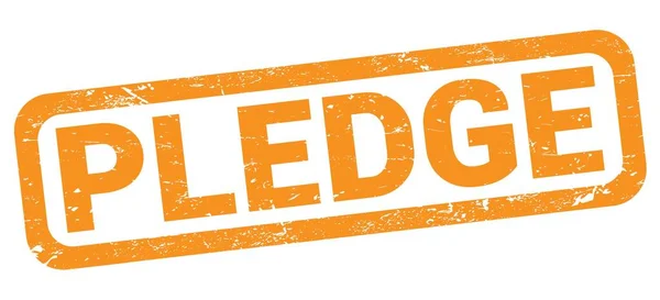 Pledge Testo Scritto Sul Rettangolo Arancione Timbro Segno — Foto Stock