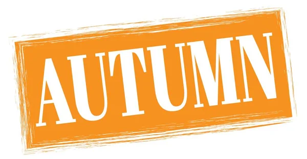 Texto Autumn Escrito Signo Sello Rectángulo Naranja —  Fotos de Stock