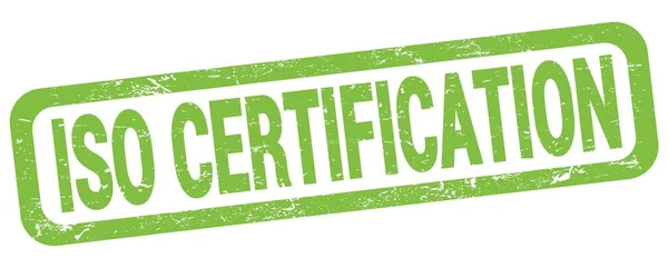 Iso Certification Text Skriven Grön Rektangel Stämpel Tecken — Stockfoto