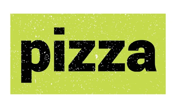 Pizza Text Written Green Black Grungy Stamp Sign — Stock Photo, Image