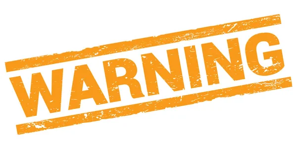 Warning Text Written Orange Rectangle Stamp Sign — Stock Photo, Image