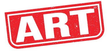 Kırmızı grungy mühür işareti üzerine yazılmış sanat metni.