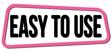 Pembe-siyah trapez damgasıyla yazılmış metni kullanmak kolay.