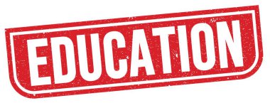Kırmızı grungy işareti üzerine yazılmış Eğitim metni.