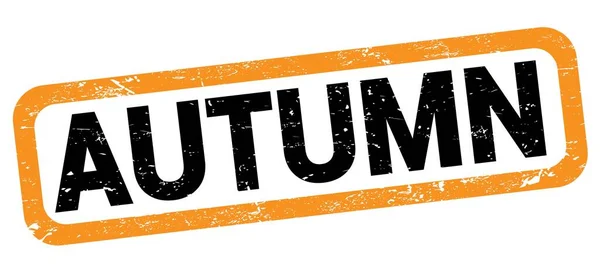 Autumn Text Written Orange Black Rectangle Stamp Sign — Stockfoto