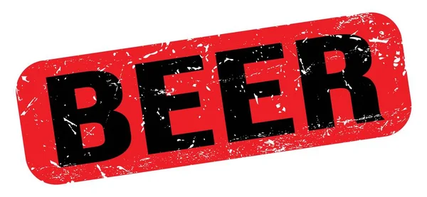 Beer Text Geschrieben Auf Rot Schwarz Grungy Stempelschild — Stockfoto