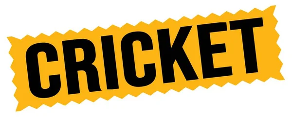 Cricket Text Skriven Orange Svart Sicksack Stämpel Tecken — Stockfoto