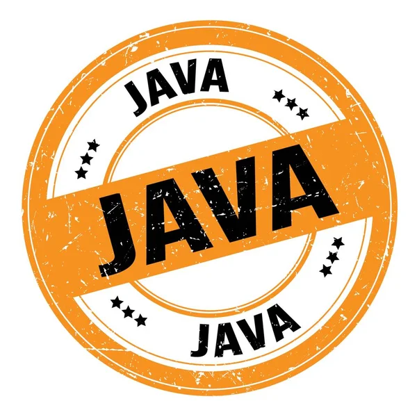 Текст Java Написаний Помаранчево Чорному Круглий Знак Гранджу — стокове фото