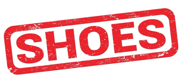 Shoes Text Written Red Rectangle Stamp Sign — Stock Photo, Image