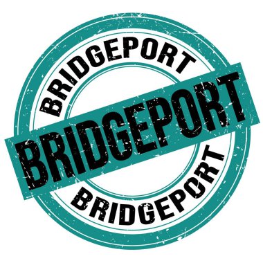 Mavi-siyah yuvarlak grungy işareti üzerine yazılmış BRIDGEPORT metni