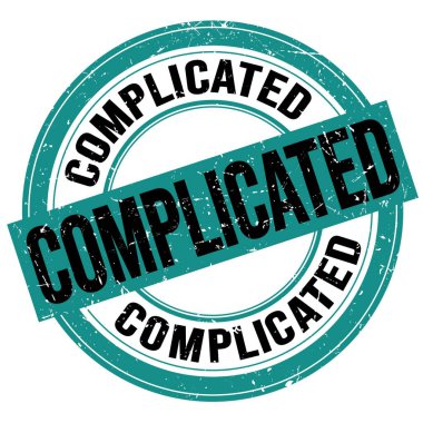 Mavi-siyah yuvarlak grungy mühür işareti üzerine yazılmış tamamlanmış metin