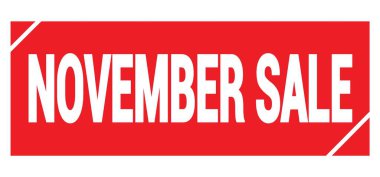 Kırmızı grungy mühür işareti üzerine yazılmış Kasım Satışı metni.