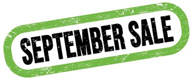 Eylül Satışı, yeşil-siyah dikdörtgen mühür işareti üzerine metin.