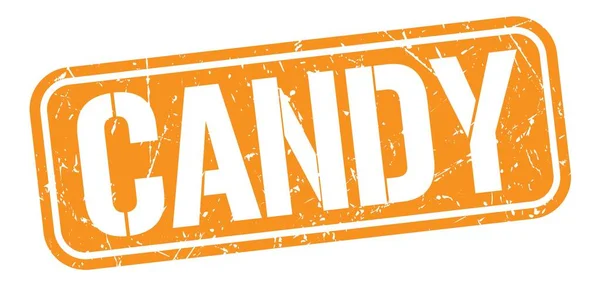 Teks Candy Ditulis Pada Tanda Cap Grungy Oranye — Stok Foto