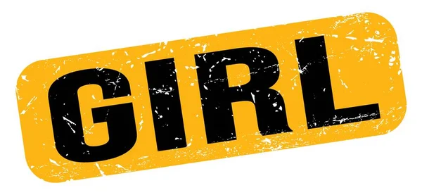 Girl Text Written Yellow Black Grungy Stamp Sign — Stock Photo, Image