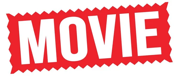 Movie Text Written Red Zig Zag Stamp Sign — Stock Photo, Image