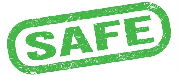 Safe Text Written Green Rectangle Stamp Sign — Stock Photo, Image