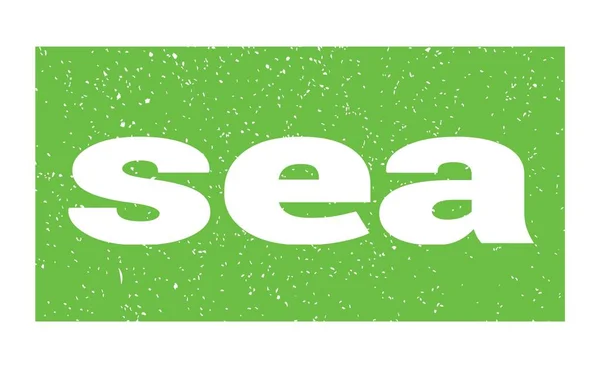 Sea Text Written Green Grungy Stamp Sign — 스톡 사진