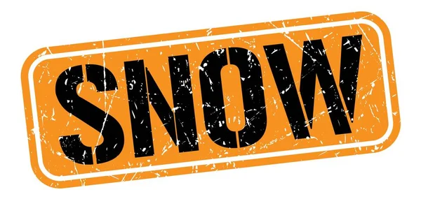 Snow Texto Escrito Naranja Negro Signo Sello Grungy — Foto de Stock