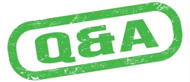 Soru & A, yeşil dikdörtgen işareti üzerine yazılmış metin.