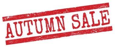 AUTUMN Satış metni kırmızı grungy satır işareti üzerine yazılmış.
