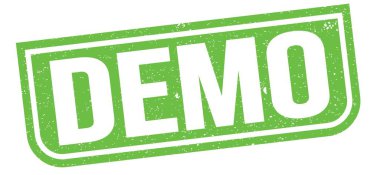 DEMO text written on green grungy stamp sign.