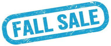 Sonbahar satışı, mavi dikdörtgen damga işareti üzerinde metin.
