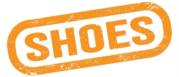Shoes Texto Escrito Signo Sello Rectángulo Naranja —  Fotos de Stock