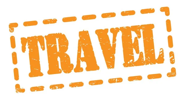 Travel Testo Scritto Sul Segno Del Timbro Arancione Trattino — Foto Stock