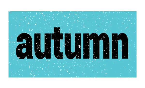 Autumn Text Written Blue Black Grungy Stamp Sign — Stock Photo, Image