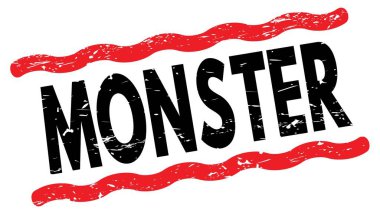 Monster metni kırmızı-siyah çizgi işareti üzerine yazılmış.