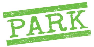 Yeşil grungy satır işareti üzerine yazılmış PARK metni.