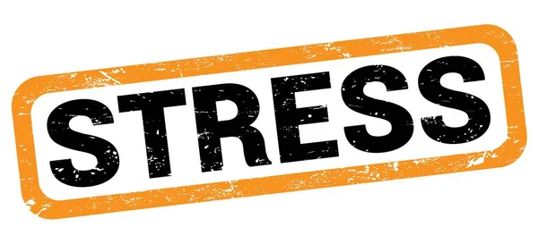 Stress Tekst Geschreven Oranje Zwarte Rechthoek Stempel Teken — Stockfoto