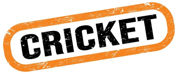 Cricket Text Orange Svart Rektangel Stämpel Tecken — Stockfoto