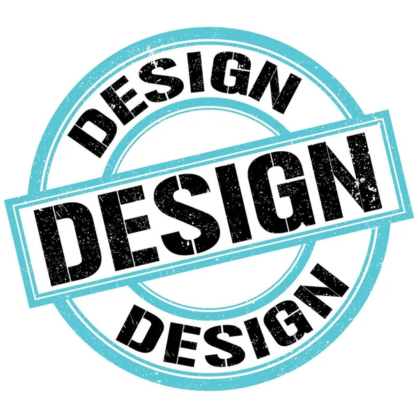 Design Text Napsaný Modročerném Kruhovém Znaku — Stock fotografie