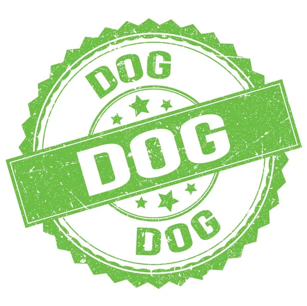 Dog Szöveg Zöld Kerek Bélyegzőtáblára Írva — Stock Fotó