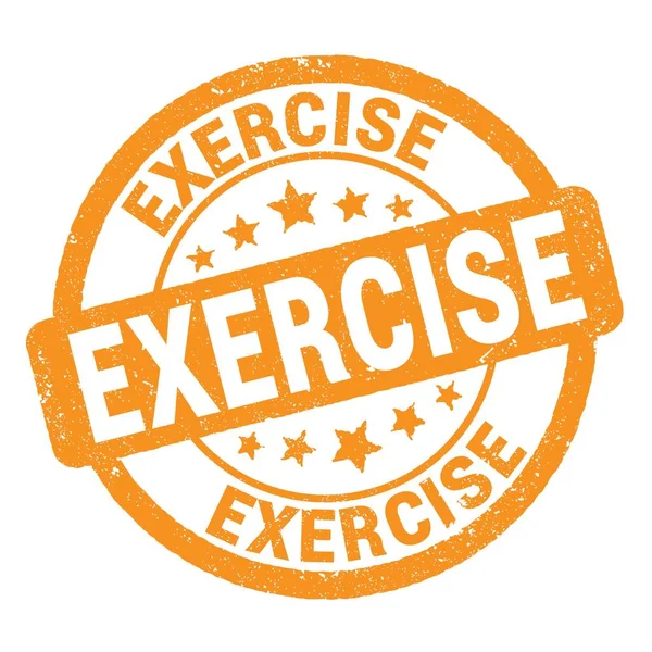 Exercise Text Written Orange Grungy Stamp Sign — Stockfoto