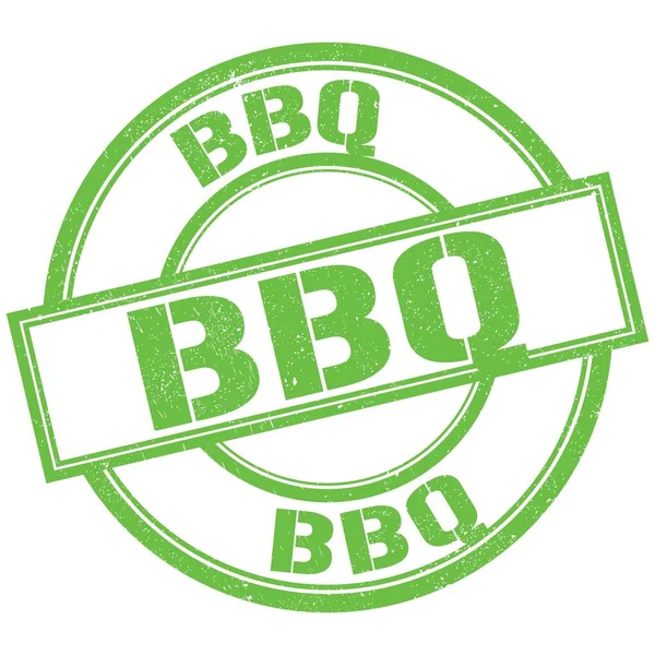 Bbq Texto Escrito Verde Ronda Sello Signo —  Fotos de Stock