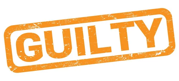 Guilty Text Written Orange Rectangle Stamp Sign — Zdjęcie stockowe
