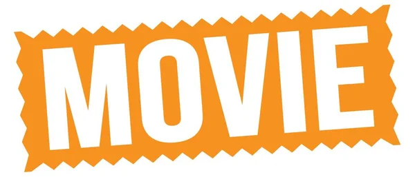 Movie Text Skriven Orange Sicksackstämpel Tecken — Stockfoto