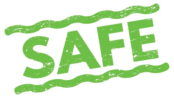 Safe Text Written Green Lines Stamp Sign — Stock Photo, Image