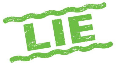 Yeşil satır işareti üzerine yazılmış LIE metni.