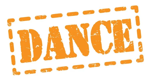 Dance Text Geschrieben Auf Orangefarbenem Stempelschild — Stockfoto