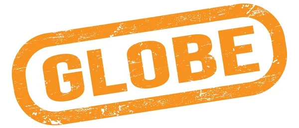 Globe Text Skriven Orange Rektangel Stämpel Tecken — Stockfoto