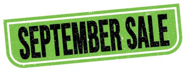 Yeşil-siyah grungy işareti üzerine yazılmış Eylül Satışı metni.