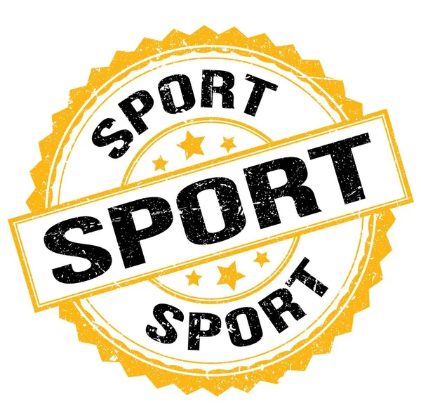 Sport Text Written Yellow Black Stamp Sign — Zdjęcie stockowe